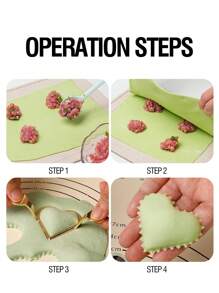 1pc Zinc Alloy Heart-Shaped Double Ear Dumpling Mold, Baking Cookie Cutter, Fruit Shaping Mold For Dumpling Pastry, Parent-Child Party DIY, Baking Tools, Kitchen Gadgets, Kitchen Accessories