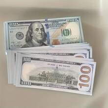 200pcs Of Simulated US Dollar Banknote Props, Realistic Toy Banknotes - Realistic $100 Bill Replica Bills For Film, Theater, Cosplay & Themed Parties - Durable Paper Currency For Professionals - Xanh và trắng - Xem 2