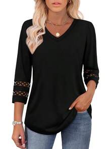 XIEERDUO 3/4 Length Sleeve Womens Tops Dressy Casual Blouses Women 2025 Shirts Summer Clothes - Z Navy In - Xem 7