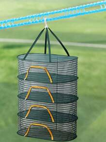 1pc/2pcs Multi Functional Drying Net, Clothes Drying Net, Household Vegetable Drying, Fish Drying, Foldable Drying Net, Layered Drying Basket,Bring A 10 Meter Drying Rope