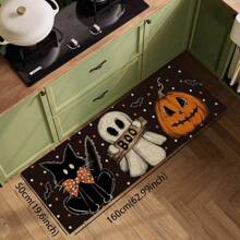 1pc Halloween Doormat, Non-Slip Rubber Backing, Halloween Entryway Decor, Indoor/Outdoor Use, Durable Polyester Floor Mat For Kitchen, Living Room, Patio, Coffee Shop, Bar, Holiday, Party, Bedroom, Bathroom