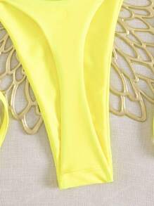 2 pezzi Set bikini sexy da donna con stampa da spiaggia estiva, reggiseno a canotta e slip con laccio laterale