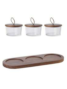 1 set, boîte de rangement multifonctionnelle en bambou, convient pour les collations, les fruits, les noix et les bonbons - idéal pour la cuisine, le café, le bureau et l'organisation de la maison