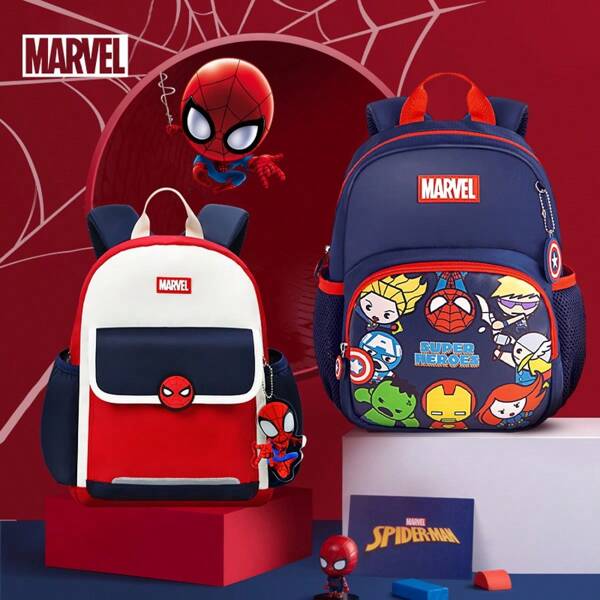 Disney Disney Marvel Collection Primary School Students Highly Attractive Lightweight Spine Protection Polyester PU Schoolbag Backpack Backpack Shoulder Bag Children's Bag Regular Kids' Model