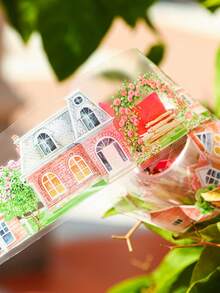 1 Roll Of Tape Dream Town Series House Landscape Pattern Gift Packaging Sealing Stickers Suitable For Multiple Scenes, Scrapbook Stickers Album Diary Decoration, Mobile Phone Case Water Cup Stickers Notepad Accessories Garbage Diary Decoration Stickers, Scrapbook Supplies, Art And Handmade Decoration Stickers School Supplies,Back To School