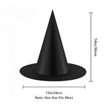 1PC Halloween Decoration Black Witch Hat, Loose Hanging Witch Hat, Suitable For Decorating Holiday Party Supplies In Front Porch Courtyard Indoor And Outdoor Witch Hats