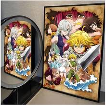 1 Stück Die sieben Todsünden Poster Wanddekoration Wandkunst Zimmer Dekoration Kaffeehaus Bar Raum Heimdekoration Ungerahmt-Stil