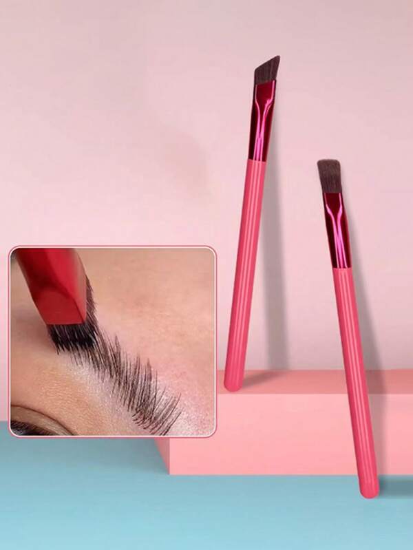 1 pièce Brosse à sourcils multifonction, brosse à sourcils sauvage avec pointe carrée et inclinée, brosse pour la ligne des cheveux, brosse pour fond de teint, brosse double pour crayon à sourcils, outil de beauté pour le maquillage