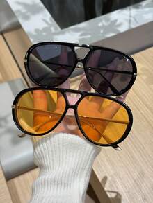 1/2/3 件女士超大时尚眼镜，复古椭圆形墨镜，适合户外旅行 - 彩色 - 查看 6