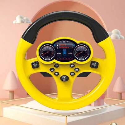 لعبة دفة القيادة الاحترافية الدوارة 360 درجة - لعبة قيادة تفاعلية متعددة الوظائف مع موسيقى ديناميكية، وتثبيت قابل للمص، مثالية للاستخدام المنزلي والسيارات، لعبة سيارة|تصميم ممتع|بلاستيك متين، اكسسوارات السيارات