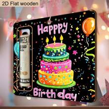 1 pieza/4 piezas Porta-dinero de tarta de cumpleaños "Feliz Cumpleaños", portador de efectivo de deseo, regalo de cumpleaños, decoraciones de fiesta de baby shower, decoraciones de cumpleaños, cumpleañera