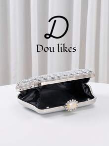 Women's Sparkling Crystal Decorated Evening Clutch Purse, With Metal Rhinestone Decor, Gleaming Box Style Wallet, Perfect For Creating A Charming Look, Suitable For Brides, Weddings, Parties, Balls, Birthday Gifts, Valentine's Gifts, Gatherings, Crossbody Bag, Handbag, Makeup Bag, Perfectly Matching New Year Outfits And Women's Party Dresses, Stylish Party Bag, Ideal For Parties, Weddings, Balls, Formal Dinners/Banquets