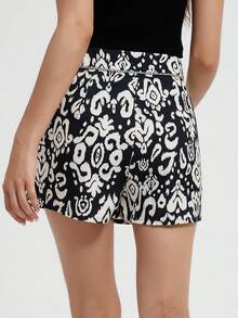 女士春夏时尚休闲简约百搭嬉皮/波西米亚风格舒适休闲印花时尚短裙裤