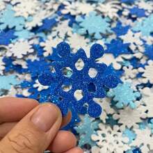 100pcs,Christmas Diy Sparkling Foam Stickers With Self-Adhesive Snowflake Shapes Are Suitable For Christmas Party Handicrafts, Christmas Crafts Or Winter Party Decorations With Self-Adhesive Snowflakes
