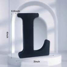 Local Delivery-- 4 Inch Black Wood Letters Unfinished Wood Letters For Halloween Decorative Standing Letters Slices Sign Board Decoration For Craft Home Party Projects (A) - L - View 2