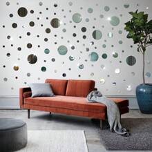 25 Stücke runde Acryl-Spiegel Wandaufkleber, abnehmbare Spiegel-Oberflächen Wandkunst Dekoration für Schlafzimmer, Wohnzimmer, Heimdekoration
