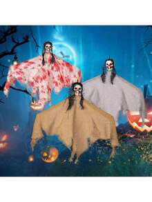 1 szt. wisząca dekoracja w kształcie ducha na Halloween, upiorna dekoracja na werandę i podwórko