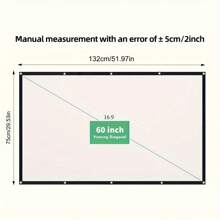 1PC 220/156/132cm Projector Screen - Portable, HD, 4K Ultra-Thin Projection Screen For Home Theater, Office, Outdoor Movies - Easy Setup, Wrinkle-Resistant, Durable Material -Best For Indoor/Outdoor Use