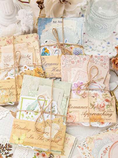 100 piezas de papel decorativo de encaje hueco, adecuado para regalos, oficina, hogar, marcado, etiquetas, aula, juguetes de entretenimiento, diarios de estudiantes, pegatinas de escenario DIY, útiles escolares, vuelta al cole