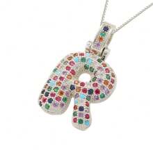 1pc A-Z Bubble Letter Fashion Gold Necklace, Suitable For Men And Women Everyday Wear