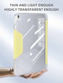 1个亚克力Y型折叠平板保护套，柠檬黄，磁吸式闭合，多角度支架，笔槽，透明亚克力后壳，防弯折防刮，支持睡眠/唤醒功能，休闲简约设计，兼容iPad Mini 6/Mini 7/9.7/10.2/10.5/Air 4/Air 5/第十代/10.9/Pro 11/Air 11(M2)/Air 13(M2)/Pro 11(M4)/Pro 13(M4) 2024款 12.9英寸，因光线原因可能存在轻微色差。 - 黃色 - 查看 9