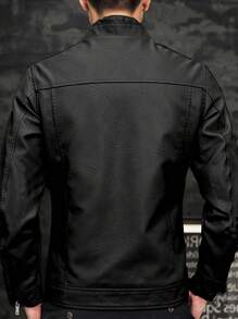 Herren Herbst Outdoor Radfahren Motorrad Lederjacke