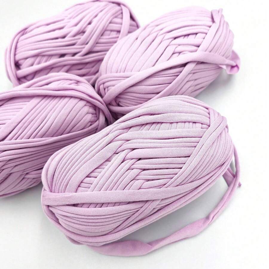 Premium Polyester Crochet & Knitting Yarn - 4pcs, 100G Each, 30m Length - Ideal For DIY Projects, T-Shirts, Slippers & Baskets,Fabric Strip Handmade Weaving Diy Bag, Toy, Shoe, Carpet, Organizing Basket Thread