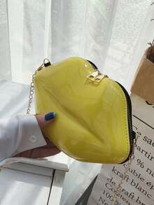 1pc Fashionable Glossy Lip Shaped Chain Strap Crossbody Bag For Women, Novel And Unique Design, Versatile Fashion Item With Multiple Color Options - Hot Pink - View 11