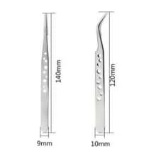 FADVAN 1/2Pcs Eyelash Tweezers Extension Black/Silver/Gold Stainless Steel Superhard Tweezers Straight And Bend Tweezer Eyebrow Volume Tweezers Set Makeup Tool High Precision Anti-Static Tweezers