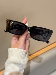 1/2/3 piezas Gafas con marco de plástico retro con diseño geométrico para uso al aire libre y viajes, accesorios de moda decorativos, accesorios de playa para mujeres, gafas, ropa básica de otoño e invierno para mujeres, cadena de regalo casual de negocios, vestido elegante, adecuado para vacaciones en la playa, al aire libre, viajes