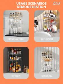 1 Pc 90° Corner Bathroom Countertop Organizer - Vanity Tray For Bathroom & Kitchen