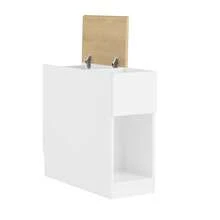 SoBuy Bedside Table With 3 Compartments For Box Spring Bed, Sofa Table, Side Table, Narrow Telephone Table, Bedside Cabinet, White W X H X D Approx. 20 X 60 X 65 Cm FBT162-WN - White - View 4