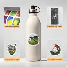 50 piezas Pegatinas de golf Pegatinas vinílicas estéticas para scrapbooking, diario, portátil, parachoques, monopatín, botella de agua, computadora, teléfono, dibujos animados, casco duro, pegatinas y calcomanías para automóvil