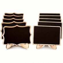 10Pcs Mini Blackboard Display Panel Decoration, Home Decoration Signs, Mini Message Board Display Wooden Blackboard, Suitable For Wedding, Baking Display, Hotel, Banquet, Dessert, Table Cards