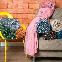 Winter Blanket Polka Dot Blanket For Couples By Betel - Green - View 2