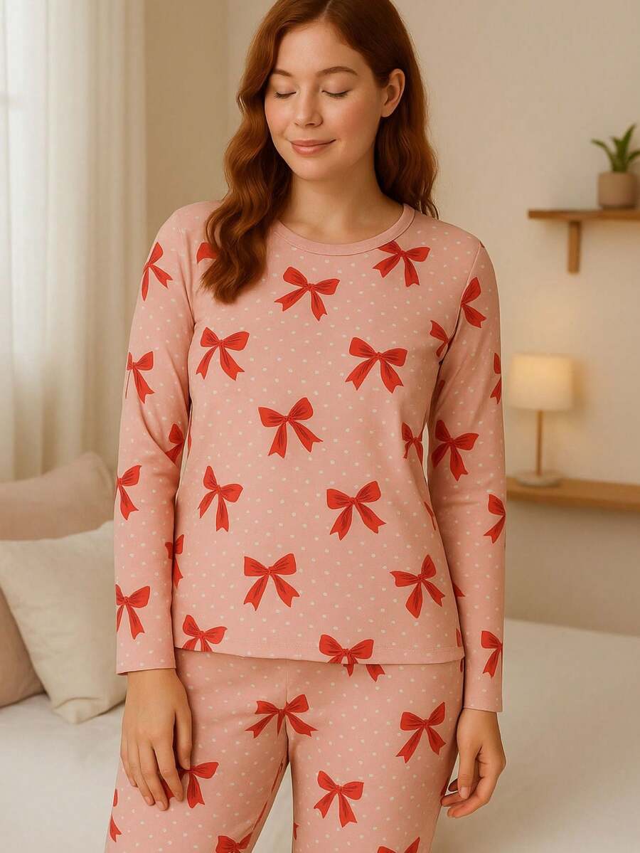 Pijama Feminino Suede De Inverno Com Manga Longa - Pijama Blogueirinha - Rosa Bebê - Visão 1