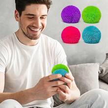 1/4pcs Colourful Puffer Squeeze Sensory Ball , Stress Toys, Stress Relief Toys & Squish Fidget Toys Sensory Balls For Goodie Bags Stuffed, Party Favours ,Squeeze Toy,Fidget Toys,Party Favors Birthday Gifts - Multicolor - View 5
