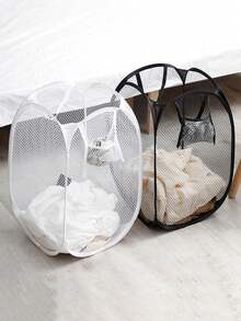 1/24件装大容量弹出式洗衣篮 - 可折叠、便携、网状 - 非常适合存放脏衣服 - 带提手的可折叠网状洗衣篮，适用于卧室、浴室、宿舍、旅行、房车和小公寓。也适合万圣节、圣诞节和感恩节使用。 - 彩色 - 查看 5