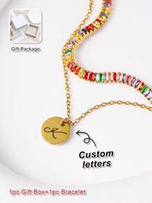 Elegant Fashion, Customized Letter Bracelet/Anklet, Women Round Letter Zirconia Pendant Bracelet/Anklet, Birthday Gift, Thanksgiving Gift, Gift For Girlfriend, Anniversary Gift, Best Friends Gift, Graduation Gift