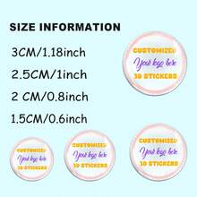 [ Customization ] One Round Waterproof And Tear Resistant 3D Drip Resin Sticker (1.5CM/2CM/2.5CM/3CM) Can Be Used For Customizing Product Logos, Marking Labels, And Suitable For Multiple Learning And Work Occasions - Multicolor - View 17