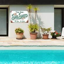 Personalized Retro Style Metal Sign Plate: Your Name - Her Cottage - My Shed - My Rules - Country Kitchen Decor, 8"X12" - Multicolor - View 3