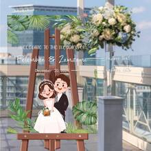 Custom Wedding Welcome Signs, Personalized Acrylic Wedding Welcome Signs, - Elegant Decorations Suitable For Weddings, Engagements, Holidays, Parties, Anniversaries, Birthdays, And Rustic-Style Weddings. Stylish Welcome Signs For Unforgettable Celebrations. - Style 2 - View 2