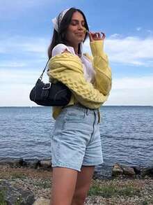 2026 Jean Shorts For Women Basic Wash Stretchy Solid Denim Summer Hot Short Y2k Casual Jorts - Rửa nhẹ - Xem 6