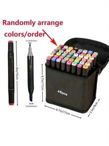 24/30/36/40/48/60/80/100/120/168 Colors Double Tip Art Marker Sets Professional Permanent Sketch Marker Pen For Art Drawing Painting Sketching Calligraphy Journal Planner Comics Design School Supplies Gift For Halloween School Supplies,Back To School