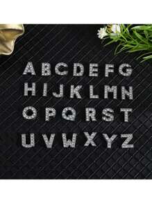 26Pcs 8Mm English Letter Rhinestone Alloy Nail Art Decorations, Diy Jewelry Accessories, Suitable For Perforated Shoes, Phone Cases, Bracelets, Phone Straps, License Plate Keychains, Jewelry Findings Nail Supplies Nails Nail Charms Nail Gems