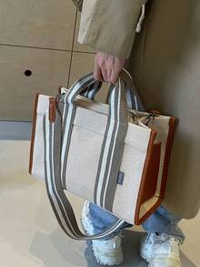 Minimalist Large Capacity Handbag Shoulder Bag Tote Crossbody Bag - Brown - View 3