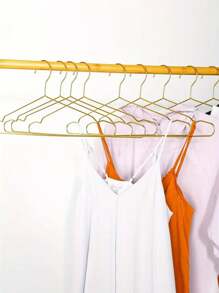 10pcs Sturdy Metal Hangers With Wide Arc Design And Non-Slip Grooves - Extra Wide & Thick, Suitable For Suits, Closets, Delicate Clothing - Space-Saving Wardrobe, Suitable For Dry Cleaners - Professional Grade Closet Storage Supplies