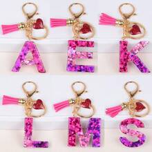 Schlüsselanhänger aus Harz mit Herz-förmigen und Quasten-Anhängern, Karabinerverschluss, Valentinstags-Geschenk, Einzeldekoration für Schlüsselringe von Frauen, mit Liebes-Thema - toll für Freunde. Autoaccessoires, Taschenanhänger, Schul-Accessoires, Cute Goth Y2k - Verschiedenfarbig - Übersicht 11