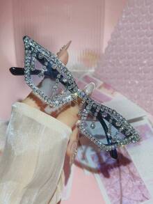 1 件/2 套 - 休闲、可爱、优雅、性感、复古、波西米亚、复古、派对 PC（聚碳酸酯）女士时尚眼镜，带水钻装饰，适合派对、海滩、所有季节 - 亮閃閃水鑽流蘇 - 查看 31