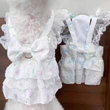 Pet Dog Harness Dress Clothes, Thin Spring Summer Lace Skirt For Small Dog Breeds, Cute